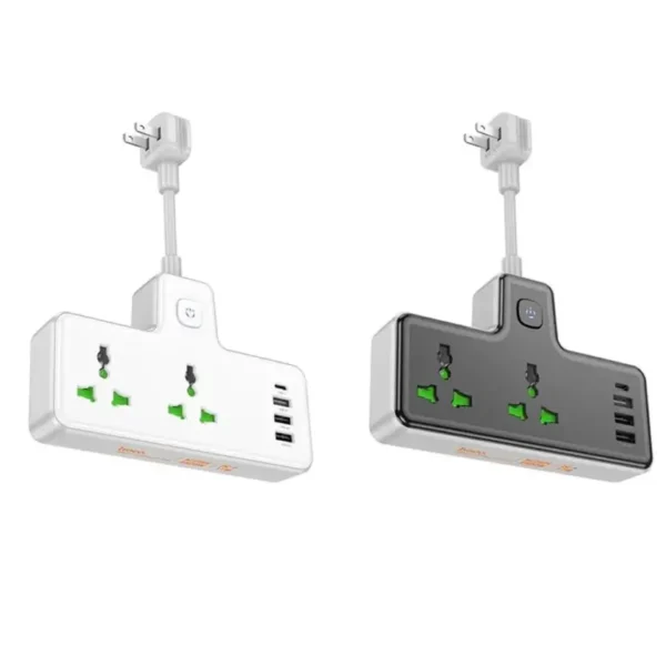 HOCO AC11A Voyage 2-Position Expansion Socket (1C3A) (EU) – White Color
