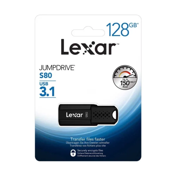 Lexar JumpDrive S80 128GB in BD   Lexar JumpDrive S80 USB3.1 Pen Drive – 128GB