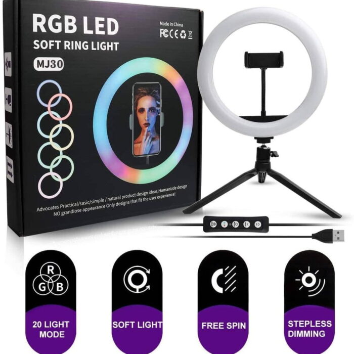 RGB LED Soft Ring Light MJ30 (Without Stand)