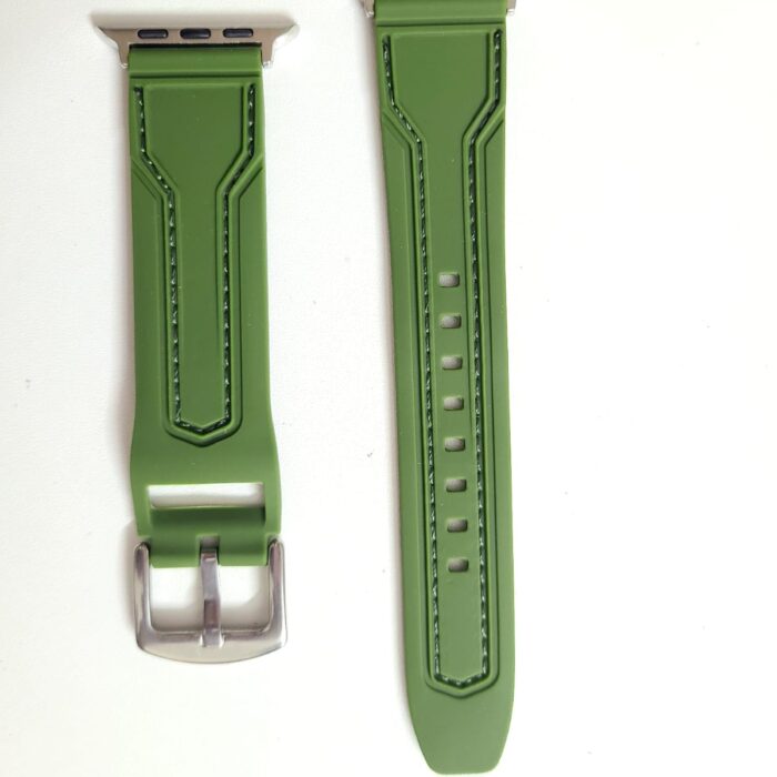 Spigen Line Silicon Strap For Smart Watch- 42/44/45mm-Olive Green Color