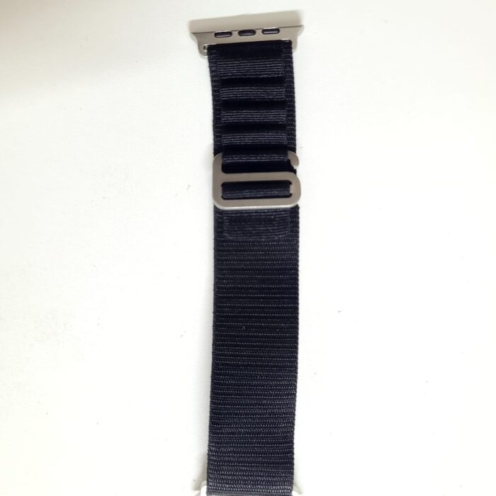 Slide Lock Loop Fabric Strap For Smart Watch- 42/44/45/49mm – Black Color