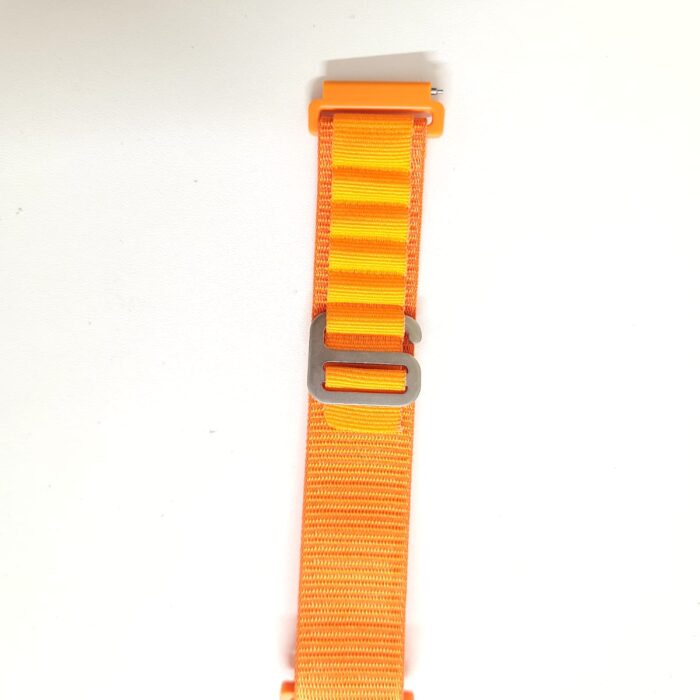 Pin Lock Fabric Stap For Smart Watch-22mm -Orange Color