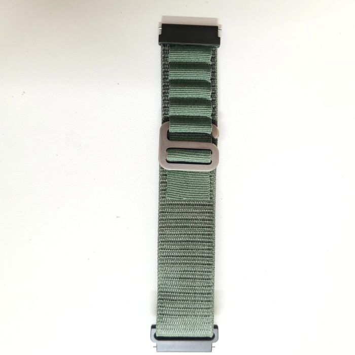 Pin Lock Fabric Stap For Smart Watch-22mm -Green Color