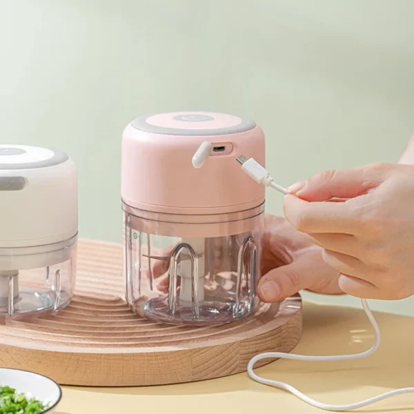 Intelligent Electric Garlic Machine 100ml- Pink Color
