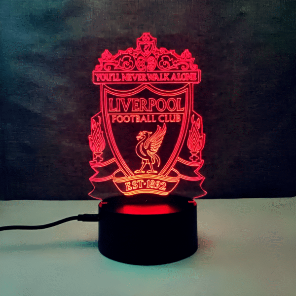 GearUP Acrylic Multicolor Night Lamp Black (Liverpool F.C.)