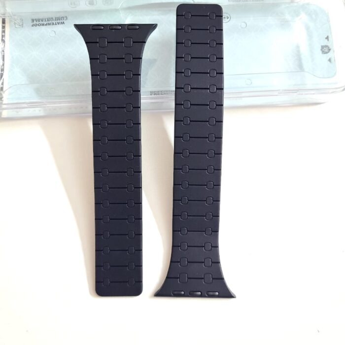 Dual Color Stop Times High Silicon Strap For Smart Watch (Black + Grey)