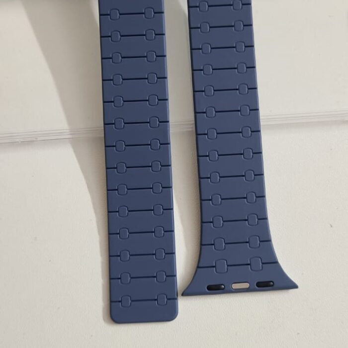 Dual Color Stop Times High Silicon Strap For Smart Watch (Blue + Ash)
