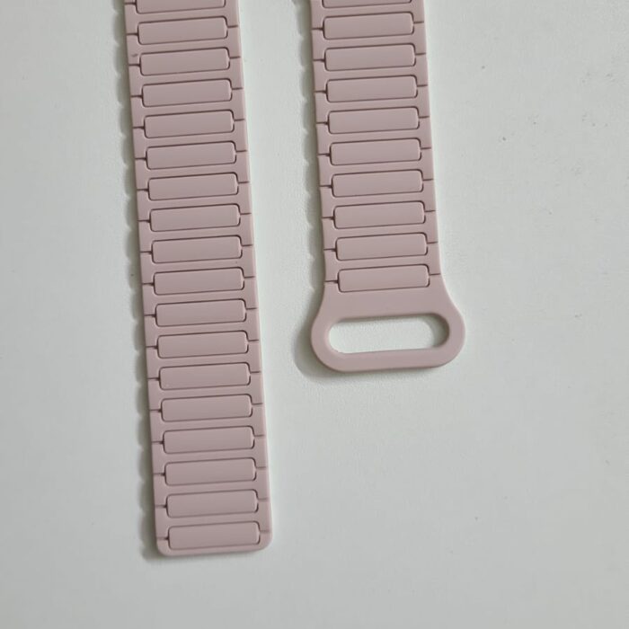 Dual Color Silicon Magnetic Strap For Smart Watch- 42/44/45/49mm- Pink+Paste Color