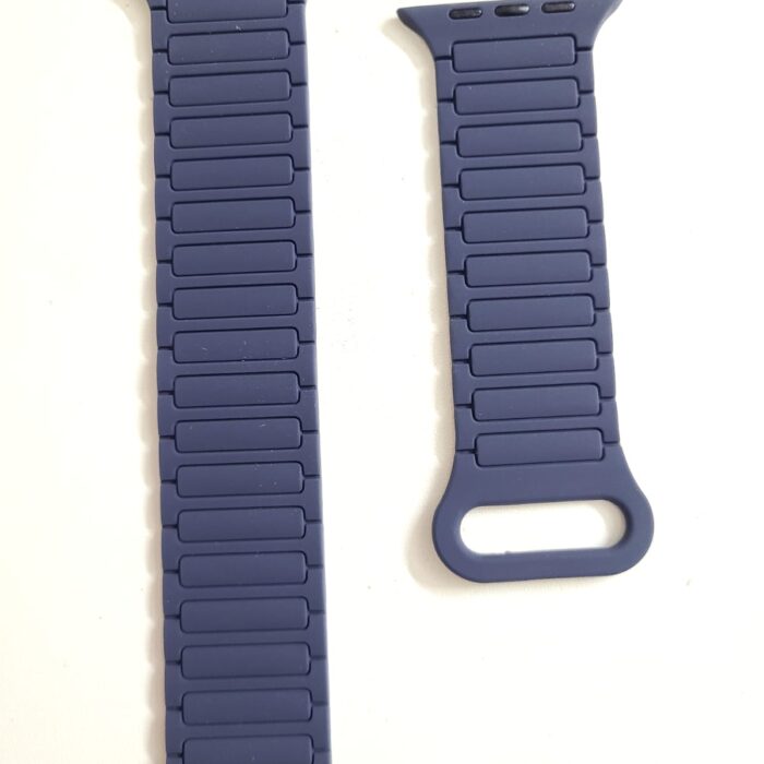 Dual Color Silicon Magnetic Strap For Smart Watch- 42/44/45/49mm- Blue+Ash Color