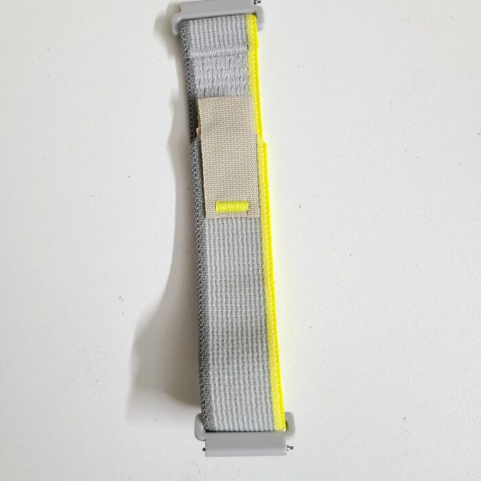 Pin Lock Dual Color Fabric Stap For Smart Watch-20mm -Ash+Yellow Color