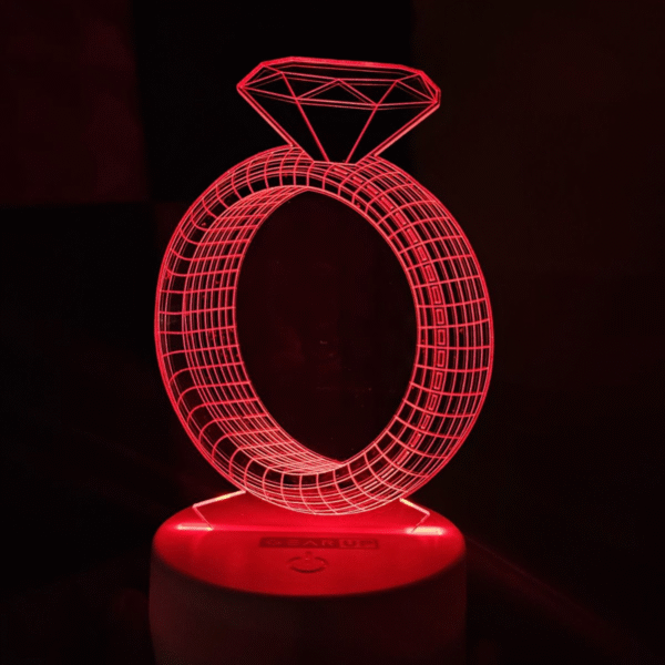 GearUP Acrylic Multicolor Night Lamp Black (Diamond Ring)