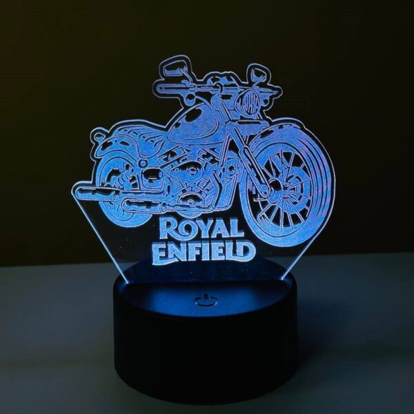 GearUP Acrylic Multicolor Night Lamp (Royal Enfeild) – white