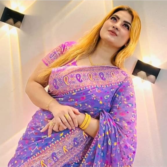 হাফ সিল্ক স্ক্রিন প্রিন্ট শাড়ি - 28889
