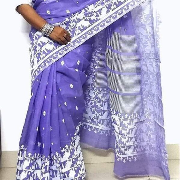 হাফ সিল্ক স্ক্রিন প্রিন্ট শাড়ি - 28888