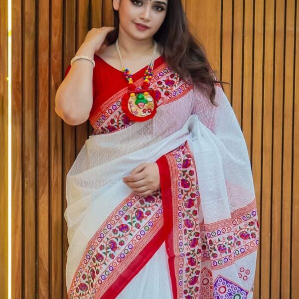 Half Silk Sharee with Blouse Piece - 28631