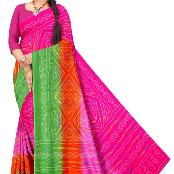 ইন্ডিয়ান চুনরি প্রিন্ট শাড়ী - 28506