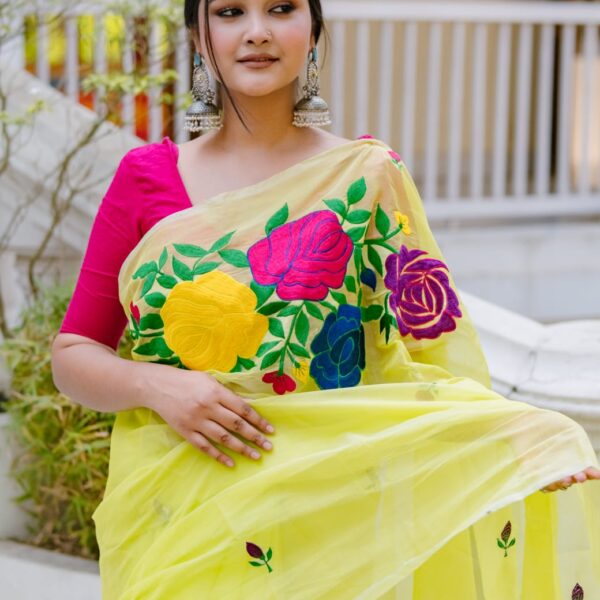 Embroidery Half Silk Sharee - 28431