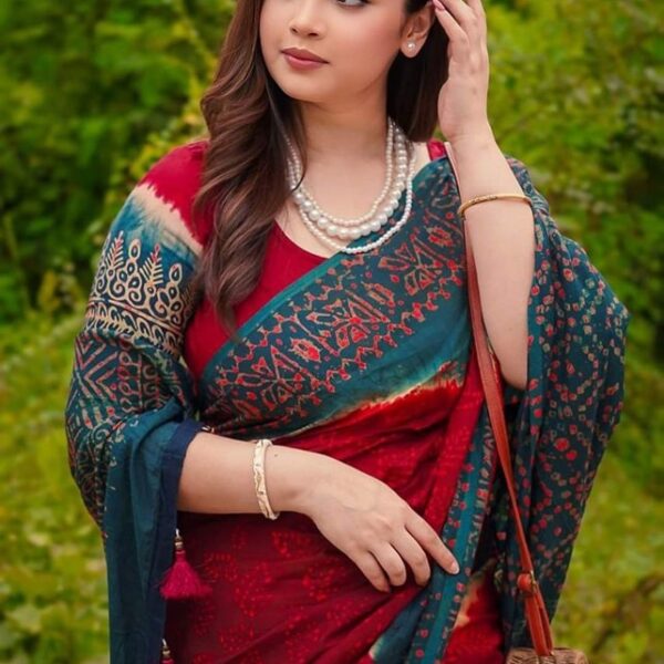 Digital Print Sharee with Blouse Piece - 28284