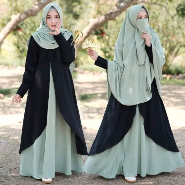 Dubai Cherry Borka with Hijab Nikab Set-27135