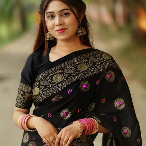 Japani Silk Skin Print Sharee with Blouse Piece - 27763