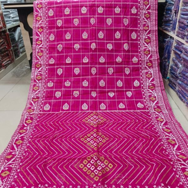Half Silk Skin Print Sharee - 27744