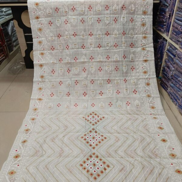 Half Silk Skin Print Sharee - 27742