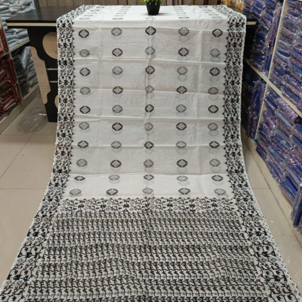 Half Silk Skin Print Sharee - 27739