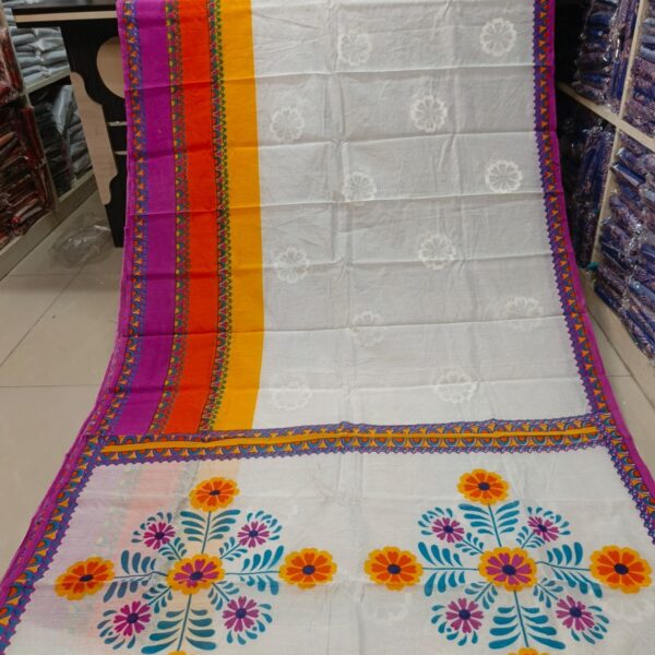 Half Silk Skin Print Sharee - 27688