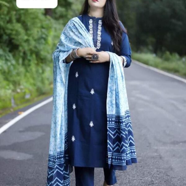 নিউ ব্লক প্রিন্ট থ্রি পিস-40179