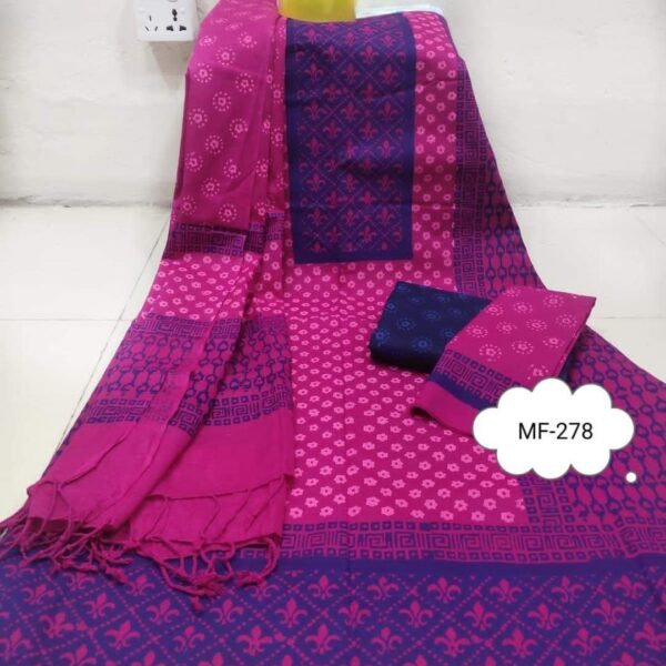 নিউ ব্লক প্রিন্ট থ্রি পিস-40169