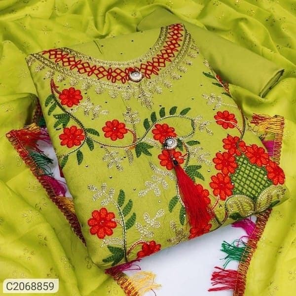 কাশ্মীরী আড়ি এম্ব্রডারী থ্রি-পিচ-40007