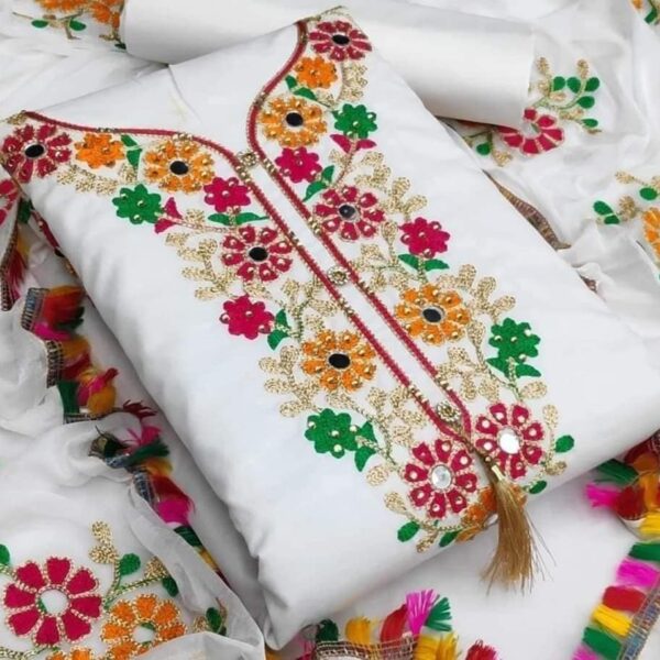 কাশ্মীরী আড়ি এম্ব্রডারী থ্রি-পিচ-40003
