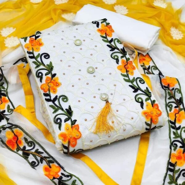 কাশ্মীরী আড়ি এম্ব্রডারী থ্রি-পিচ-39918