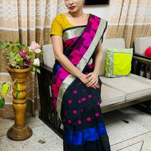 প্রিমিয়াম হাইব্রিড সুতি শাড়ি (রিয়েল ছবি) - 40891