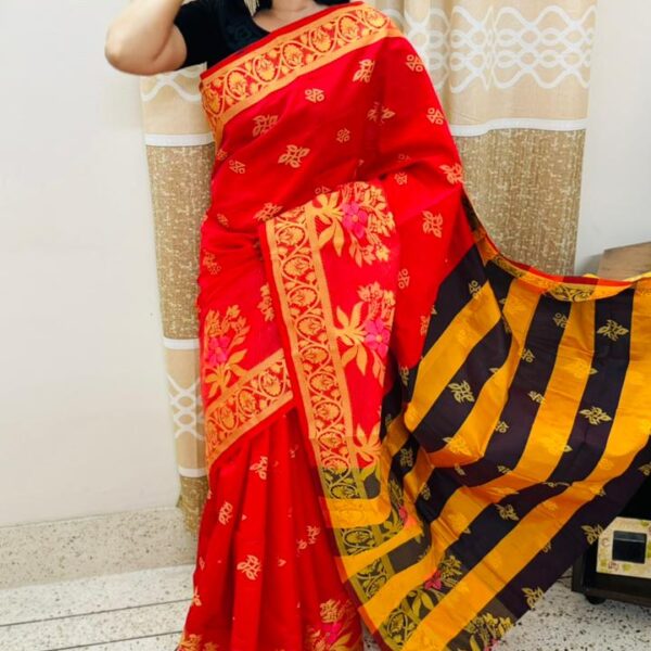 প্রিমিয়াম হাইব্রিড সুতি শাড়ি (রিয়েল ছবি) - 40859