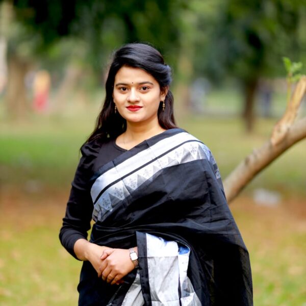 প্রিমিয়াম ব্ল্যাক কটন সিল্ক শাড়ি - 40766