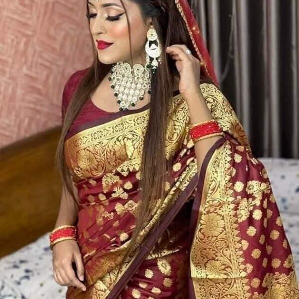 সিল্ক কাতান শাড়ি - 40756