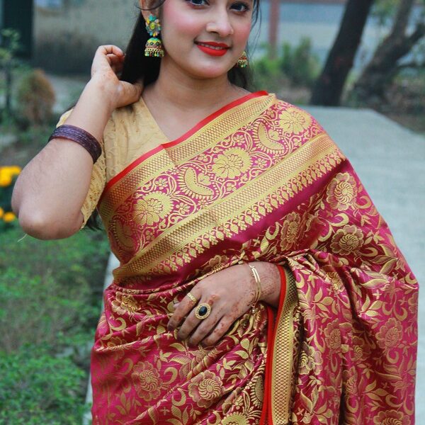 সিল্ক কাতান শাড়ি - 40731