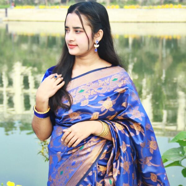 সিল্ক কাতান শাড়ি - 40693