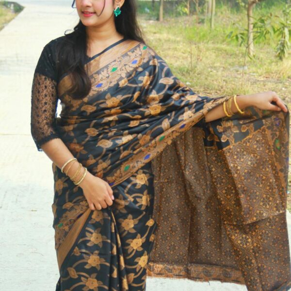 সিল্ক কাতান শাড়ি - 40692