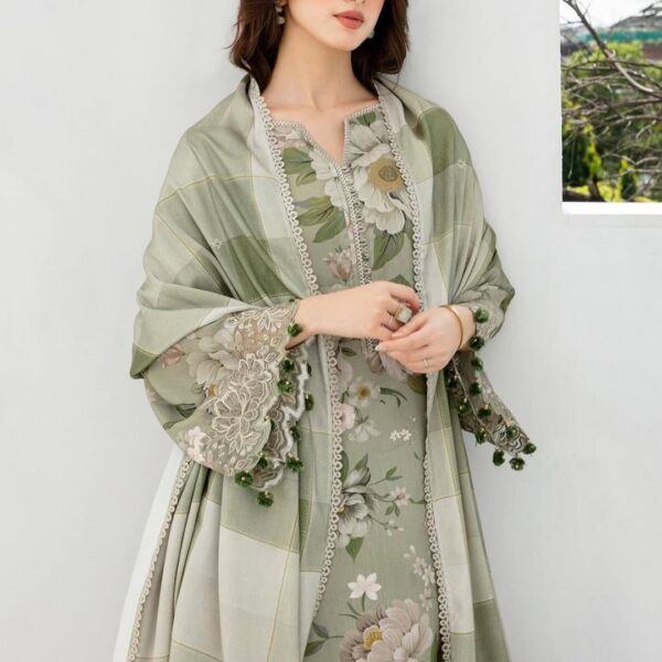premium quality digital print olive 3pices-42004