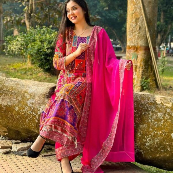 Georgette Readymade Three Piece-41710