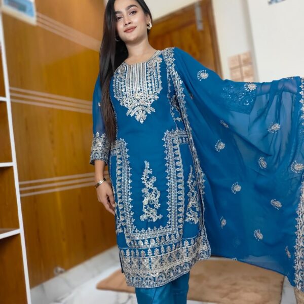 Georgette Embroidery Three Piece-41207