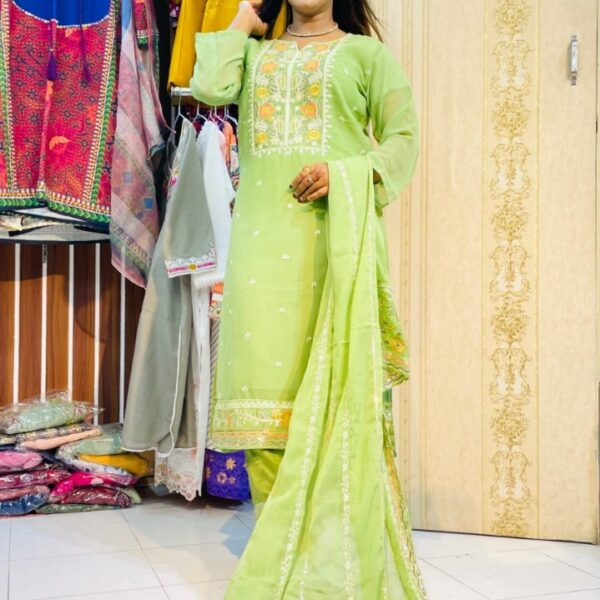 Georgette Embroidery Three Piece-41187