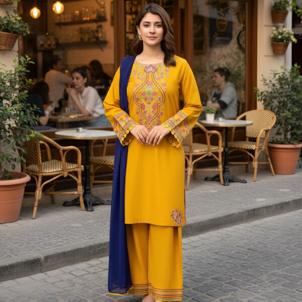 Sequence Embroidery Three Piece