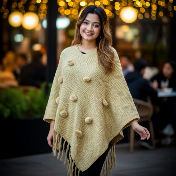 Premium Poncho (Cream Colour) - KG