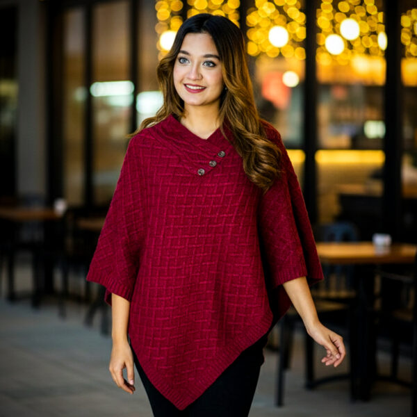 Premium Poncho (Ruby Red Colour) - KG